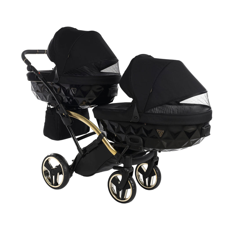 JUNAMA DIAMOND S LINE BLACK GOLD DUO SLIM - 2IN1 (2 X CARRYCOTS & 2 X SEAT UNITS)