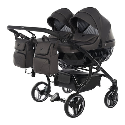 JUNAMA CORE DUO BLACK NICKEL -  2IN1 (2 X CARRYCOTS & 2 X SEAT UNITS)