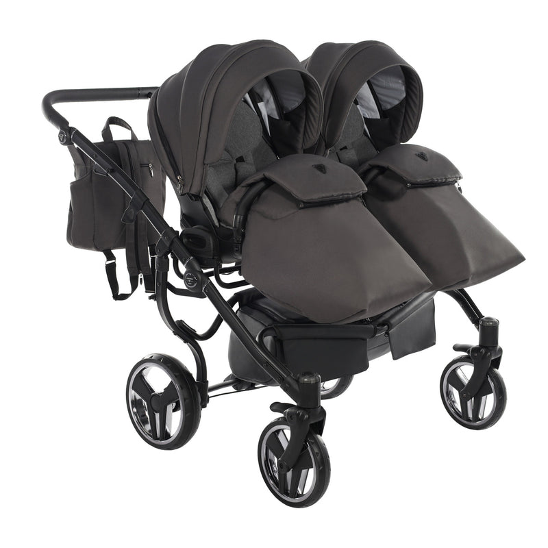 JUNAMA CORE DUO BLACK NICKEL -  2IN1 (2 X CARRYCOTS & 2 X SEAT UNITS)