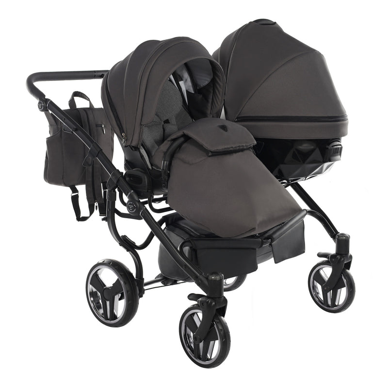 JUNAMA CORE DUO BLACK NICKEL -  2IN1 (2 X CARRYCOTS & 2 X SEAT UNITS)