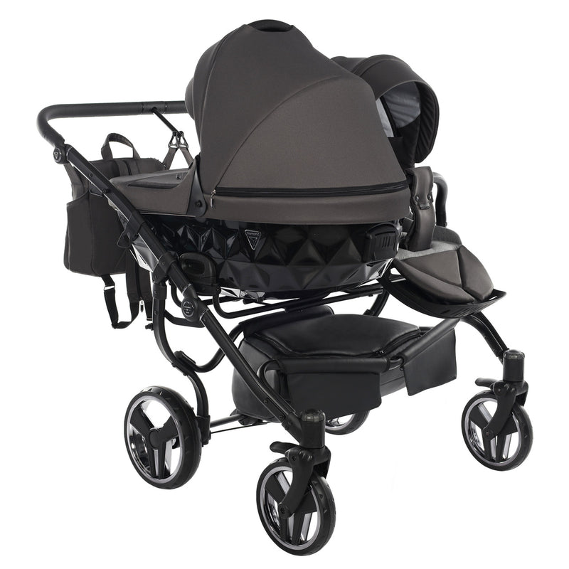 JUNAMA CORE DUO BLACK NICKEL -  2IN1 (2 X CARRYCOTS & 2 X SEAT UNITS)