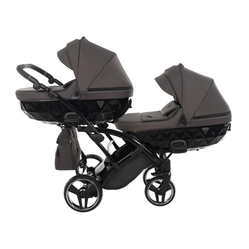 JUNAMA  CORE BLACK NICKEL DUO SLIM - 2IN1 (2 X CARRYCOTS & 2 X SEAT UNITS)