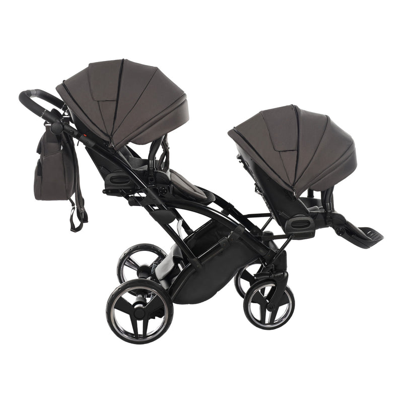 JUNAMA  CORE BLACK NICKEL DUO SLIM - 2IN1 (2 X CARRYCOTS & 2 X SEAT UNITS)