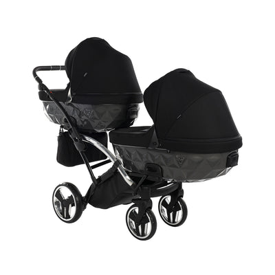 JUNAMA DIAMOND S LINE GREY DUO SLIM - 2IN1 (2 X CARRYCOTS & 2 X SEAT UNITS)