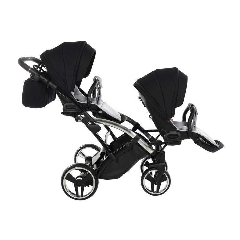 JUNAMA DIAMOND S LINE GREY DUO SLIM - 2IN1 (2 X CARRYCOTS & 2 X SEAT UNITS)