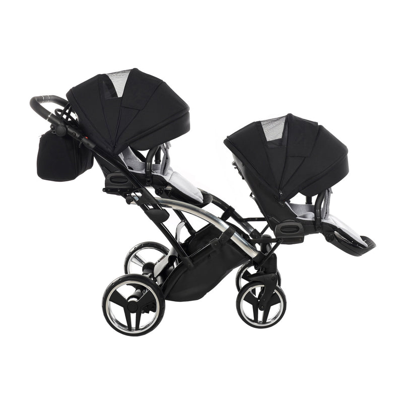 JUNAMA DIAMOND S LINE GREY DUO SLIM - 2IN1 (2 X CARRYCOTS & 2 X SEAT UNITS)