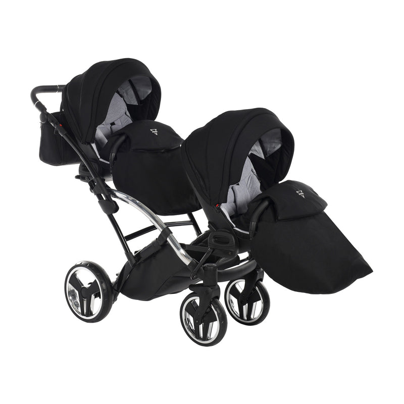 JUNAMA DIAMOND S LINE GREY DUO SLIM - 2IN1 (2 X CARRYCOTS & 2 X SEAT UNITS)