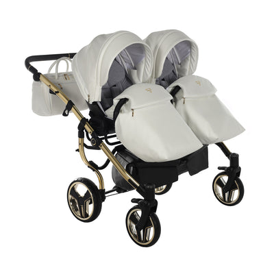 JUNAMA FLUO INDIVIDUAL DUO WHITE GOLD  - 2IN1 (2 X CARRYCOTS & 2 X SEAT UNITS)