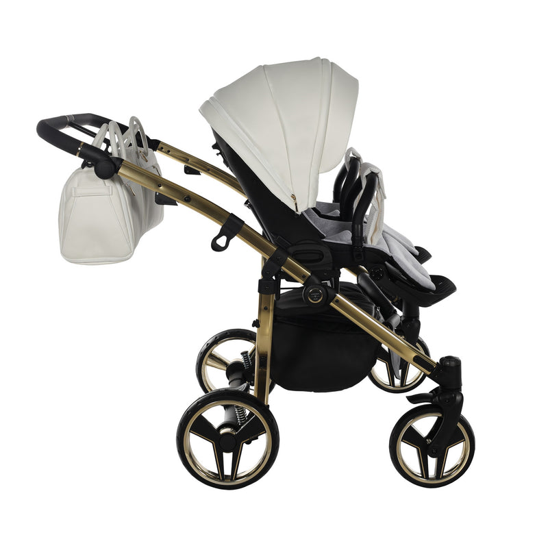 JUNAMA FLUO INDIVIDUAL DUO WHITE GOLD  - 2IN1 (2 X CARRYCOTS & 2 X SEAT UNITS)