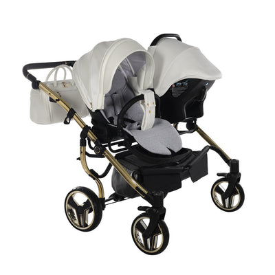 JUNAMA FLUO INDIVIDUAL DUO WHITE GOLD  - 2IN1 (2 X CARRYCOTS & 2 X SEAT UNITS)