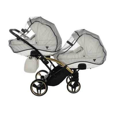 JUNAMA FLUO INDIVIDUAL WHITE GOLD DUO SLIM - 2IN1 (2 X CARRYCOTS & 2 X SEAT UNITS)