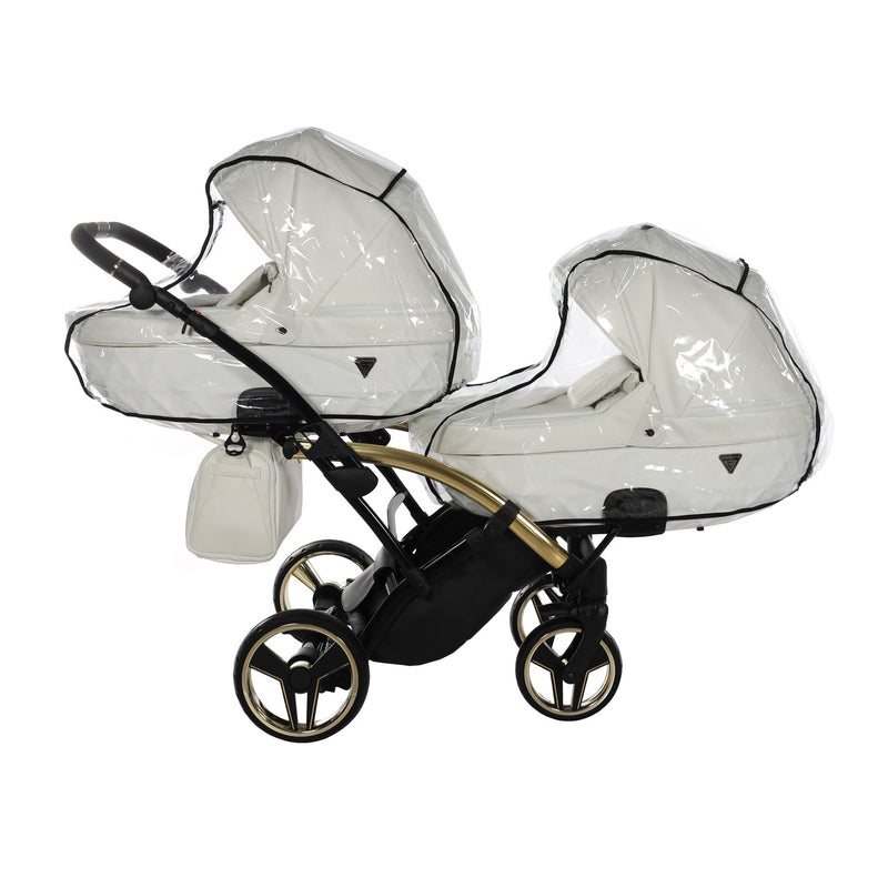 JUNAMA FLUO INDIVIDUAL WHITE GOLD DUO SLIM - 2IN1 (2 X CARRYCOTS & 2 X SEAT UNITS)