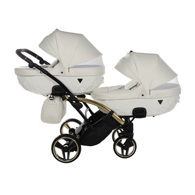 JUNAMA FLUO INDIVIDUAL WHITE GOLD DUO SLIM - 2IN1 (2 X CARRYCOTS & 2 X SEAT UNITS)