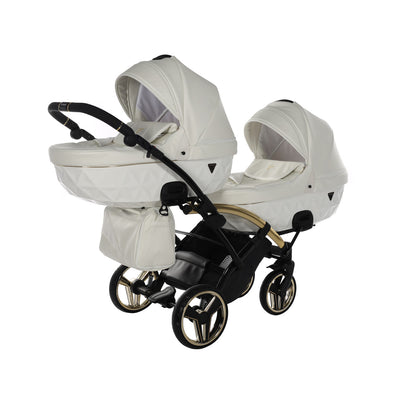 JUNAMA FLUO INDIVIDUAL WHITE GOLD DUO SLIM - 2IN1 (2 X CARRYCOTS & 2 X SEAT UNITS)