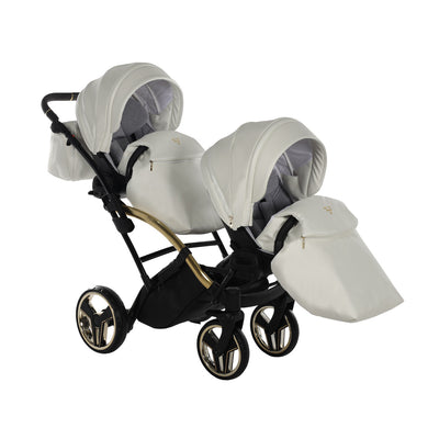 JUNAMA FLUO INDIVIDUAL WHITE GOLD DUO SLIM - 2IN1 (2 X CARRYCOTS & 2 X SEAT UNITS)