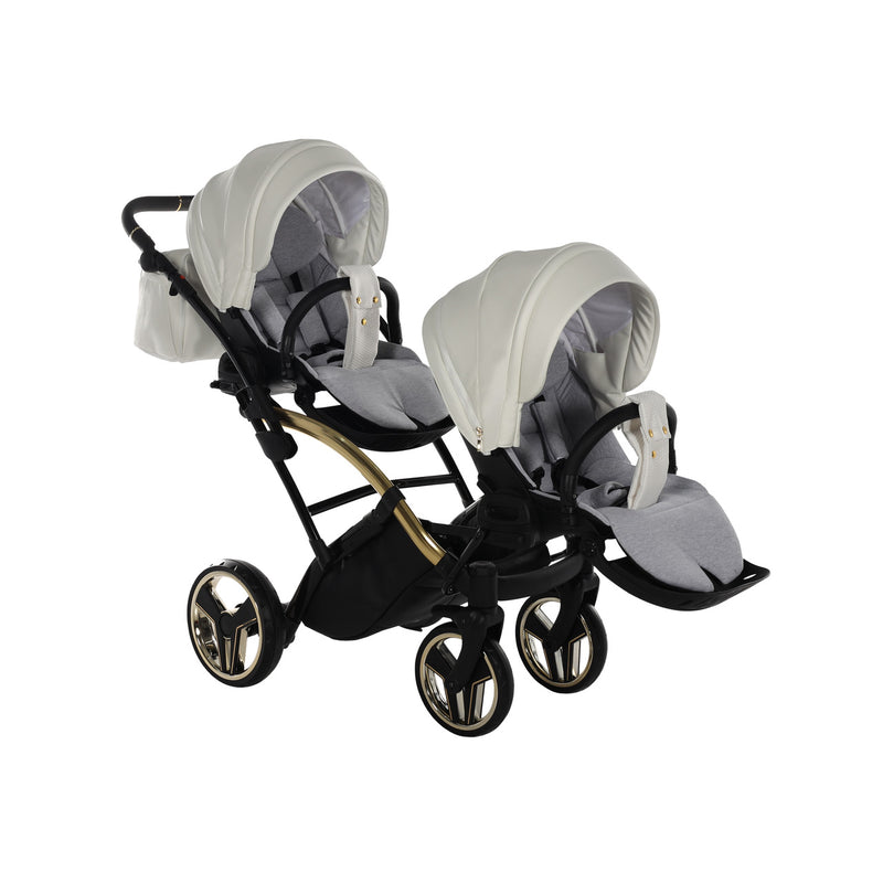 JUNAMA FLUO INDIVIDUAL WHITE GOLD DUO SLIM - 2IN1 (2 X CARRYCOTS & 2 X SEAT UNITS)