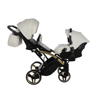 JUNAMA FLUO INDIVIDUAL WHITE GOLD DUO SLIM - 2IN1 (2 X CARRYCOTS & 2 X SEAT UNITS)