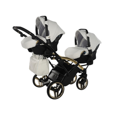 JUNAMA FLUO INDIVIDUAL WHITE GOLD DUO SLIM - 4IN1 (INCLUDES 2 X CAR SEAT & 2 X ISOFIX BASE)