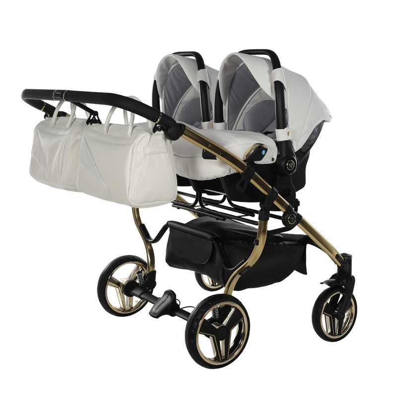 JUNAMA FLUO INDIVIDUAL WHITE GOLD DUO SLIM - 2IN1 (2 X CARRYCOTS & 2 X SEAT UNITS)