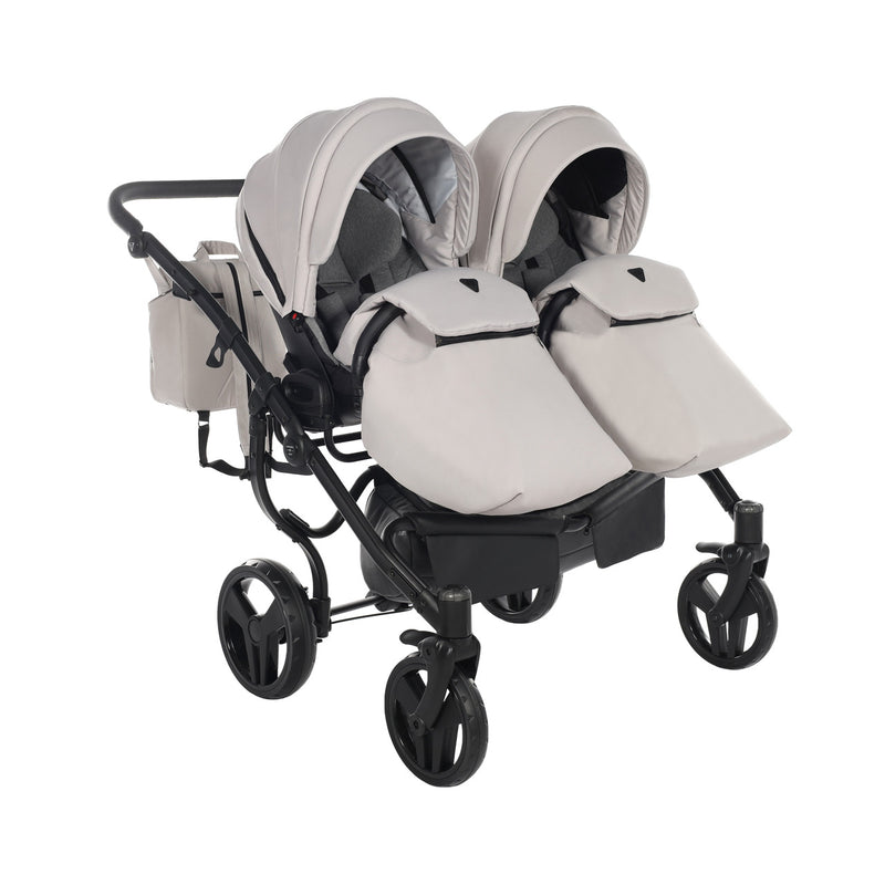 JUNAMA CORE DUO CLAY GREY - 2IN1 (2 X CARRYCOTS & 2 X SEAT UNITS)