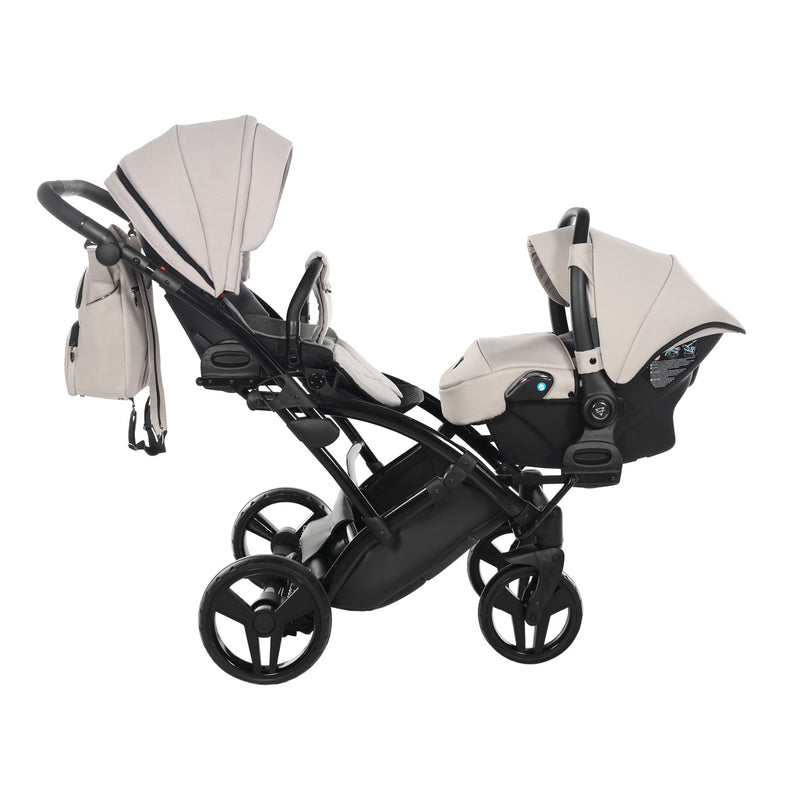 JUNAMA  CORE CLAY GREY DUO SLIM - 2IN1 (2 X CARRYCOTS & 2 X SEAT UNITS)