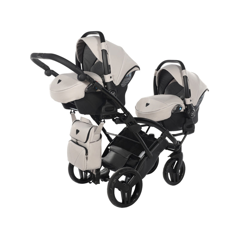 JUNAMA  CORE CLAY GREY DUO SLIM - 2IN1 (2 X CARRYCOTS & 2 X SEAT UNITS)