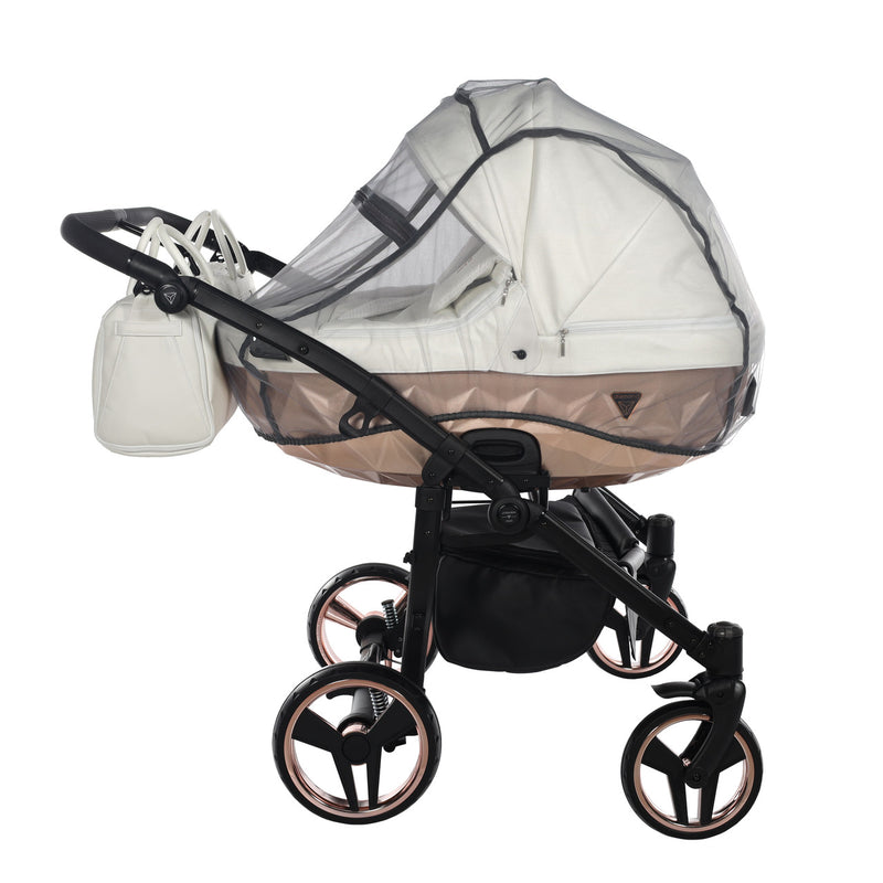 JUNAMA FLUO INDIVIDUAL SATIN DUO WHITE ROSE GOLD - 2IN1 (2 X CARRYCOTS & 2 X SEAT UNITS)