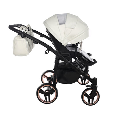 JUNAMA FLUO INDIVIDUAL SATIN DUO WHITE ROSE GOLD - 2IN1 (2 X CARRYCOTS & 2 X SEAT UNITS)