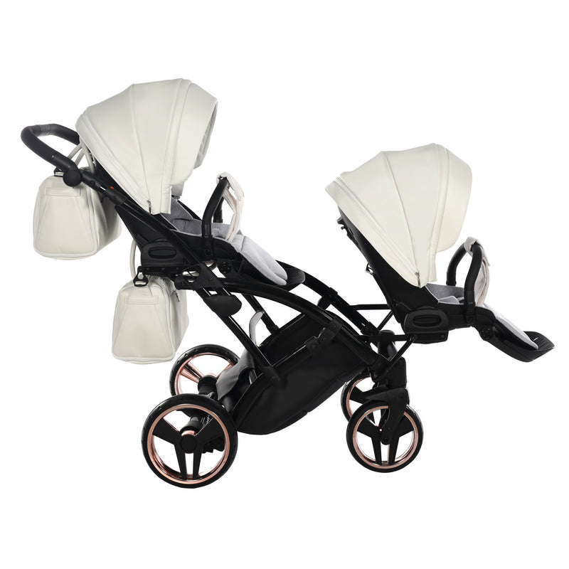 JUNAMA FLUO INDIVIDUAL SATIN ROSE GOLD WHITE DUO SLIM - 4IN1 (INCLUDES 2 X CAR SEAT & 2 X ISOFIX BASE)