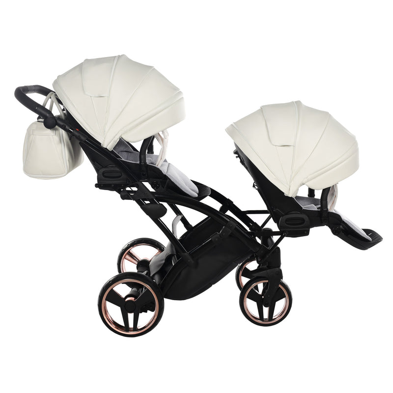 JUNAMA FLUO INDIVIDUAL SATIN ROSE GOLD WHITE DUO SLIM - 3IN1 (INCLUDES 2 X CAR SEAT)