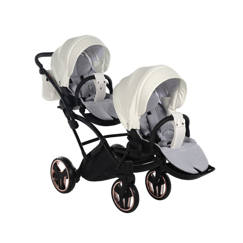 JUNAMA FLUO INDIVIDUAL SATIN ROSE GOLD WHITE DUO SLIM - 3IN1 (INCLUDES 2 X CAR SEAT)