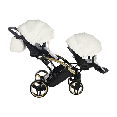 JUNAMA FLUO INDIVIDUAL SATIN WHITE GOLD DUO SLIM - 2IN1 (2 X CARRYCOTS & 2 X SEAT UNITS)