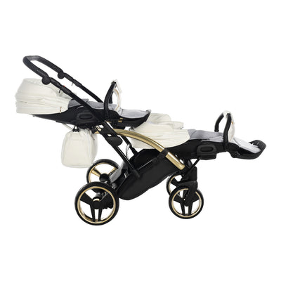 JUNAMA FLUO INDIVIDUAL SATIN WHITE GOLD DUO SLIM - 4IN1 (INCLUDES 2 X CAR SEAT & 2 X ISOFIX BASE)