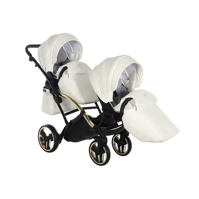 JUNAMA FLUO INDIVIDUAL SATIN WHITE GOLD DUO SLIM - 2IN1 (2 X CARRYCOTS & 2 X SEAT UNITS)