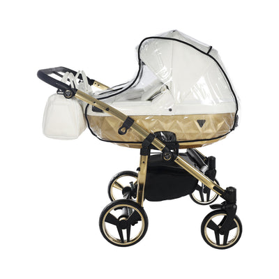 JUNAMA FLUO INDIVIDUAL SATIN DUO WHITE GOLD - 2IN1 (2 X CARRYCOTS & 2 X SEAT UNITS)