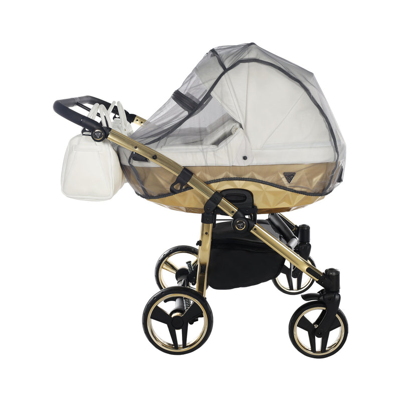 JUNAMA FLUO INDIVIDUAL SATIN DUO WHITE GOLD - 2IN1 (2 X CARRYCOTS & 2 X SEAT UNITS)