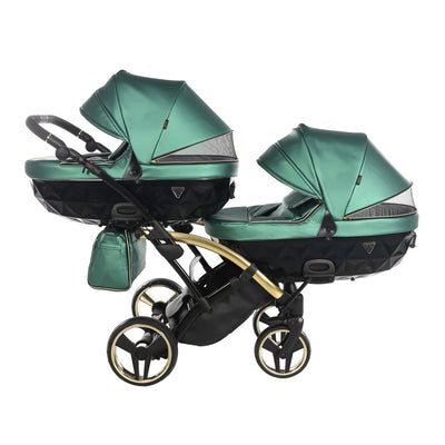 JUNAMA FLUO LINE GREEN DUO SLIM - 2IN1 (2 X CARRYCOTS & 2 X SEAT UNITS)