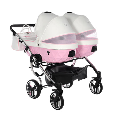 JUNAMA CANDY DUO PINK - 2IN1 (2 X CARRYCOTS & 2 X SEAT UNITS)