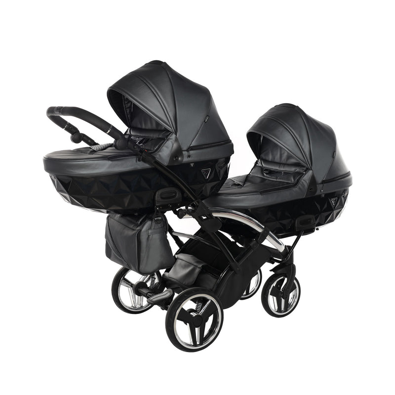 JUNAMA FLUO LINE ANTHRACITE DUO SLIM - 2IN1 (2 X CARRYCOTS & 2 X SEAT UNITS)