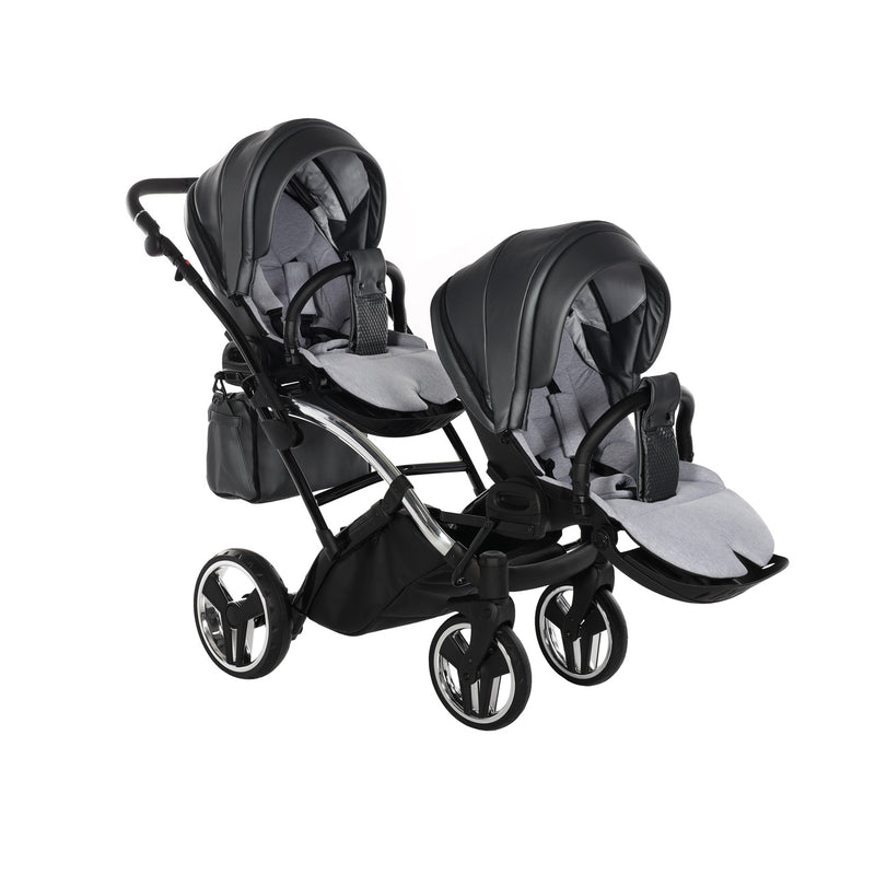 JUNAMA FLUO LINE ANTHRACITE DUO SLIM - 2IN1 (2 X CARRYCOTS & 2 X SEAT UNITS)