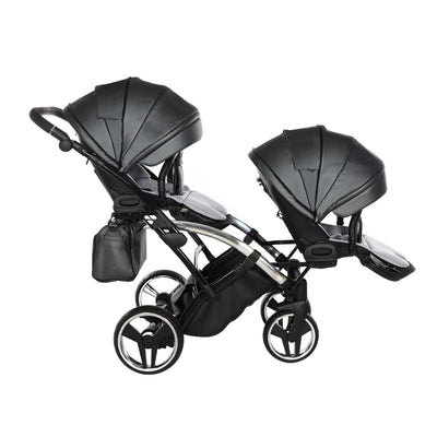 JUNAMA FLUO LINE ANTHRACITE DUO SLIM - 2IN1 (2 X CARRYCOTS & 2 X SEAT UNITS)