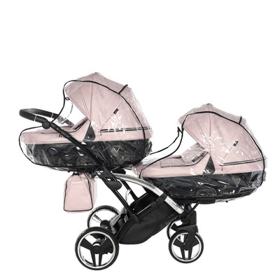 JUNAMA FLUO LINE PINK SILVER DUO SLIM - 2IN1 (2 X CARRYCOTS & 2 X SEAT UNITS)