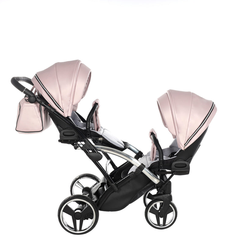 JUNAMA FLUO LINE PINK SILVER DUO SLIM - 2IN1 (2 X CARRYCOTS & 2 X SEAT UNITS)