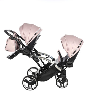 JUNAMA FLUO LINE PINK SILVER DUO SLIM - 2IN1 (2 X CARRYCOTS & 2 X SEAT UNITS)