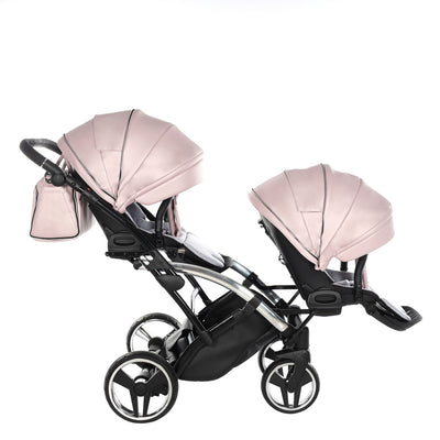 JUNAMA FLUO LINE PINK SILVER DUO SLIM - 2IN1 (2 X CARRYCOTS & 2 X SEAT UNITS)