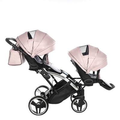 JUNAMA FLUO LINE PINK SILVER DUO SLIM - 2IN1 (2 X CARRYCOTS & 2 X SEAT UNITS)