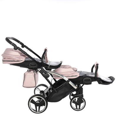 JUNAMA FLUO LINE PINK SILVER DUO SLIM - 2IN1 (2 X CARRYCOTS & 2 X SEAT UNITS)