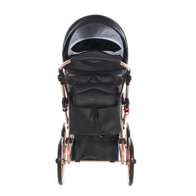 JUNAMA DOLCE BLACK ROSE GOLD DOLL'S PRAM