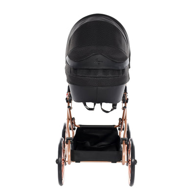 JUNAMA DOLCE BLACK ROSE GOLD DOLL'S PRAM