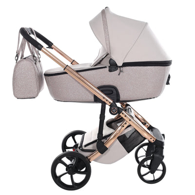 JUNAMA GLITTER DUSTY PINK - 4IN1 (INCLUDES CAR SEAT & ISOFIX BASE)